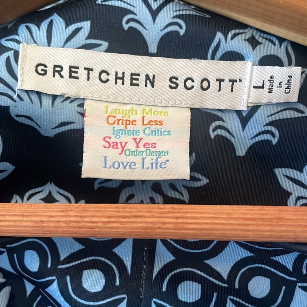 Gretchen Scott Designs Blue and Black Patterned Dress - Picture 10 of 14